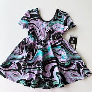 NEW Rags Girl Purple Marble Short Sleeve Swing Dress 3-4 Years 3T 4T